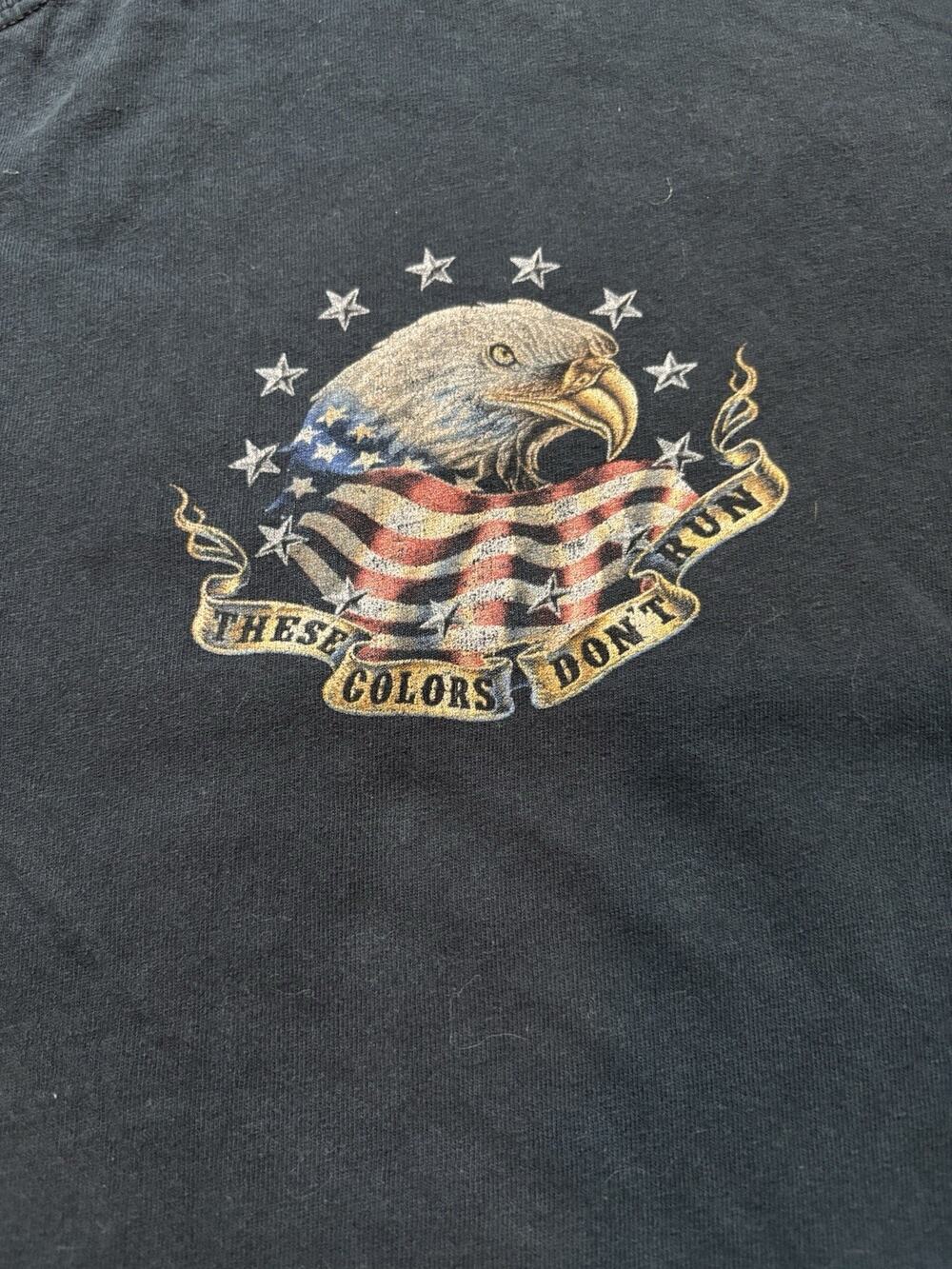 Gildan Heavy Cotton Eagle American Flag “These Colors Don’t Run” T-Shirt XL